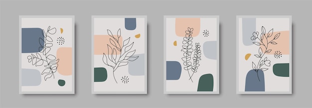 Botanische wall art set.