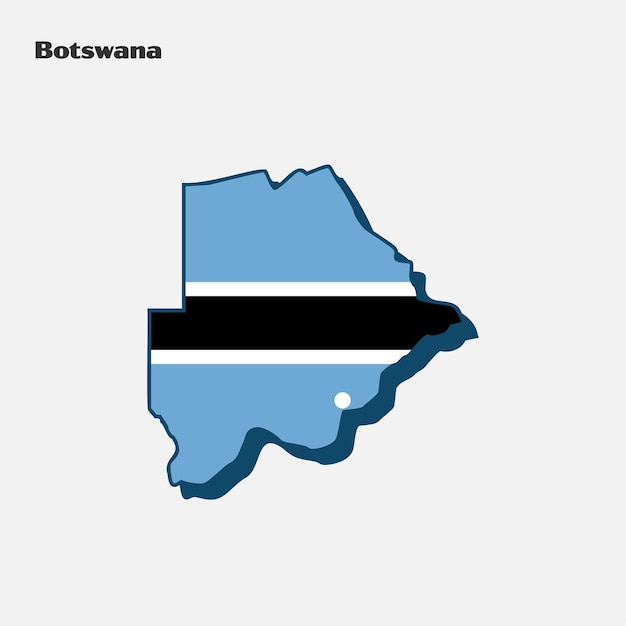 ボツワナ国国家フラグ マップ インフォ グラフィック
