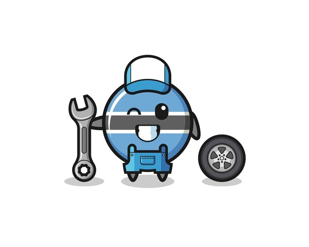 The botswana flag character as a mechanic mascot