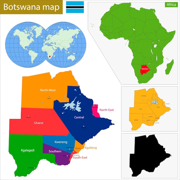 Mappa del botswana