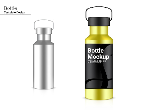 Bottle 3D Realistic Plastic Shaker for Water and Drink. Bicycle and Sport Concept Design.