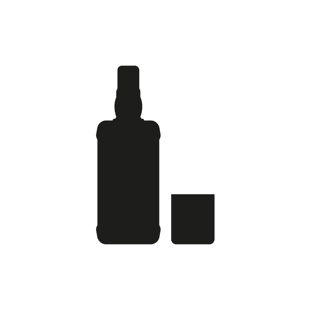 Bottle alcohol black icon on white background