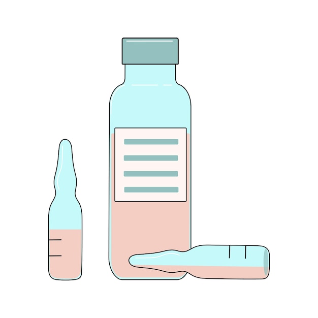 Bottle and ampoules