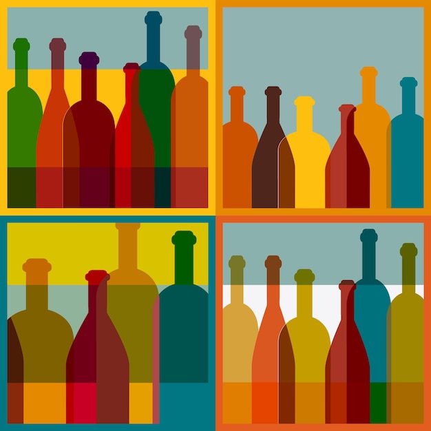 bottle art background illustration. vector.