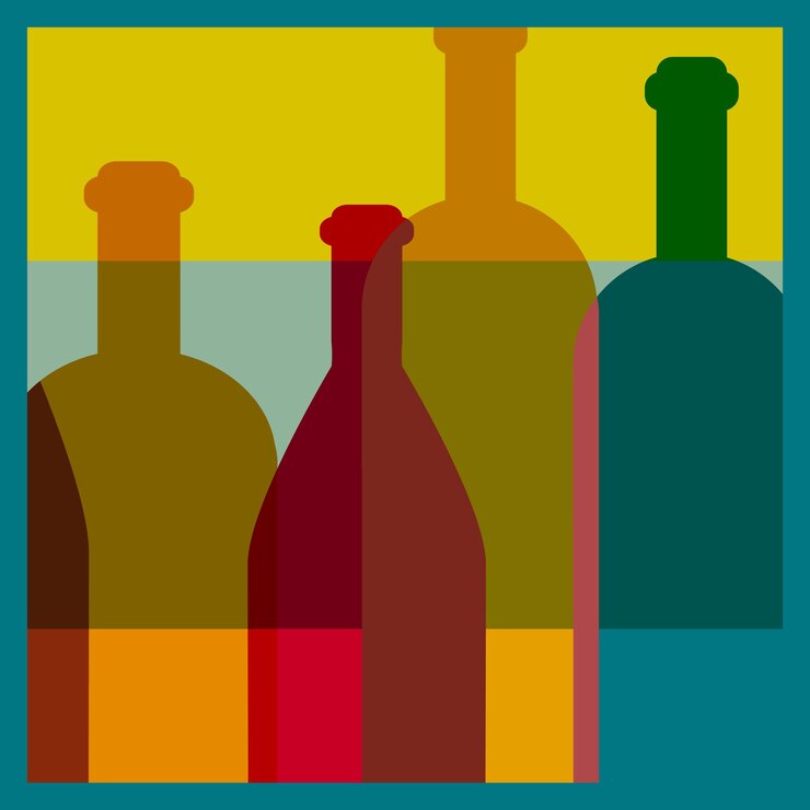 Vector bottle art background illustration. vector.
