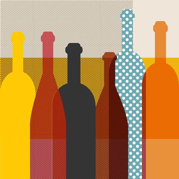 Bottle art background illustration. vector.