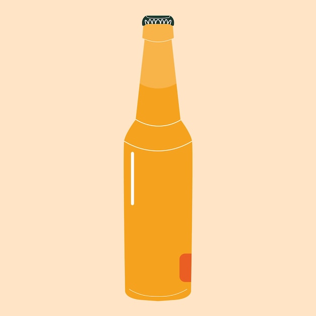 Vector bottle of beer, beer bottle isolated on white, bottle of beer isolated