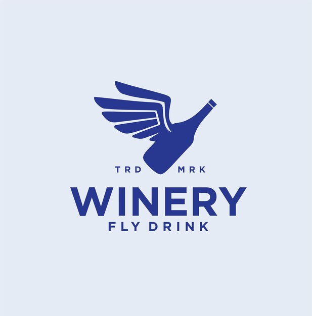 Bottle beer fly logo ontwerp inspiratie