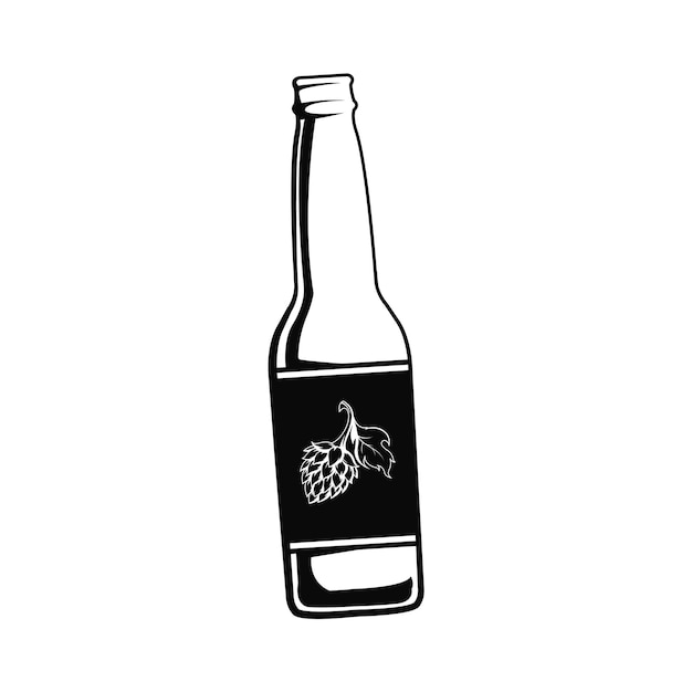 Premium Vector | A bottle of beer with the label of the beer on it.