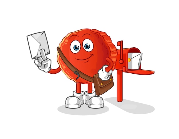 Bottle cap postman vector. cartoon character