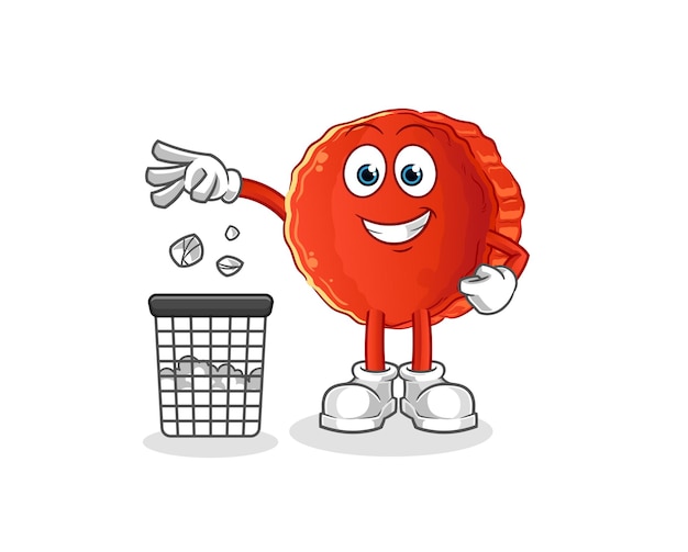 Bottle cap Throw garbage mascot. cartoon vector