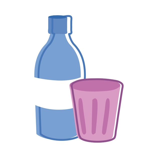 Bottle and cup drink icon