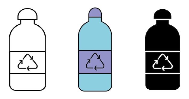 Vector bottle drink plastic recycle ecology vector icon