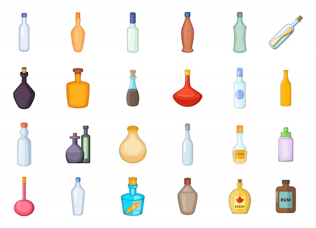 Bottle element set. cartoon set of bottle vector elements