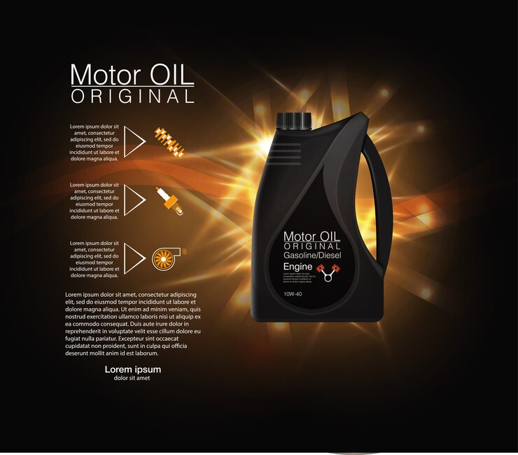 Vector bottle engine oil background,  illustration