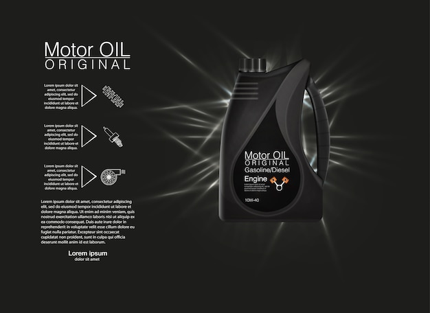 Vector bottle engine oil background,  illustration