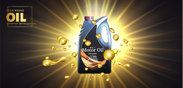 Bottle engine oil on a background Realistic 3D 