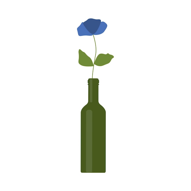 Bottle flower minimalist flat