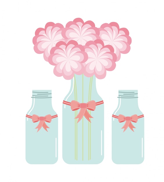 Vector bottle and flower