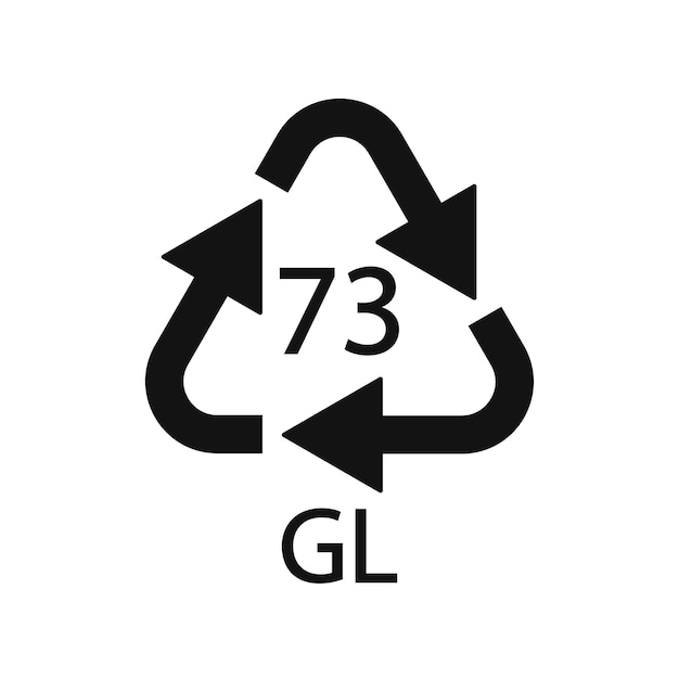 Vector bottle glass recycling code 73 gl vector illustration