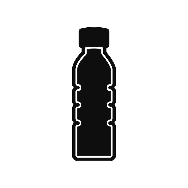 Шаблон векторного логотипа иконы бутылки плоский тренд.