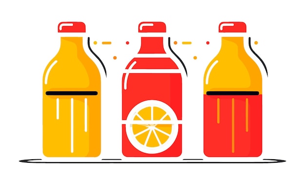 Vector bottle illustration on white transparent background