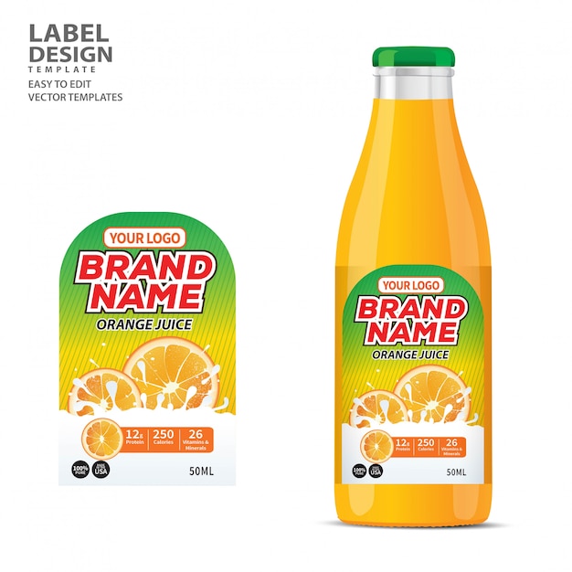 Vector bottle label  package template design