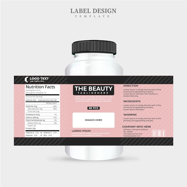 Vector bottle label  supplement label design