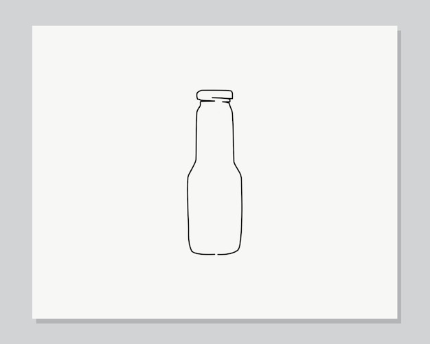 Vector bottle of liquid continuous one line illustration