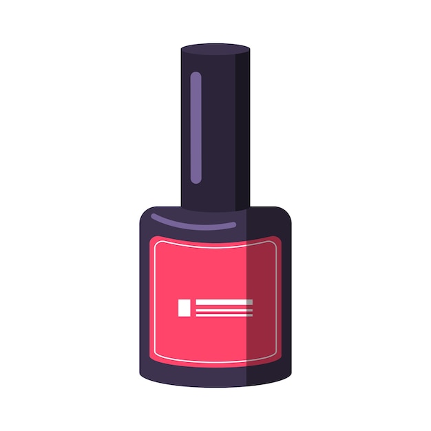 A bottle of nail polish. manicure tools. caring for the health\
of hands and nails. beauty salon icons. vector flat\
illustration.