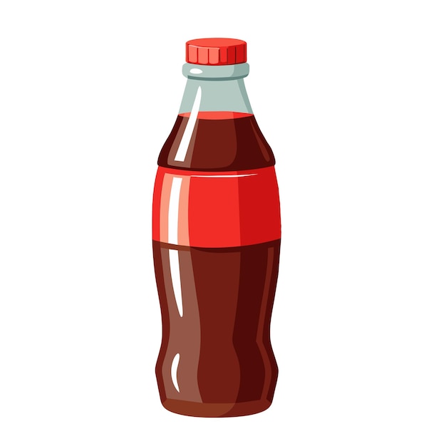 ベクトル プラスチックガラスのパッケージ内のソーダのボトル シンボル ファストフード飲み物 爽やかな炭酸コーラ飲み物