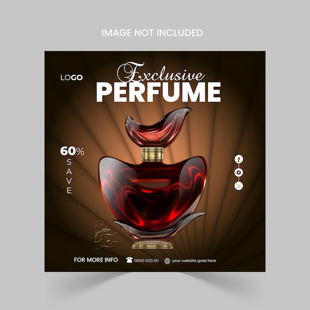 a bottle of perfume social media post design