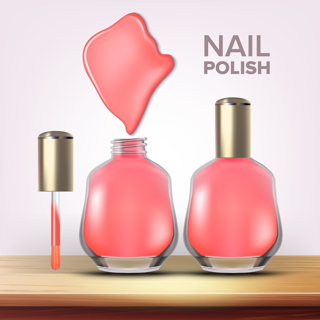 Bottle Of Pink Nail Polish Female Cosmetic