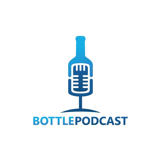 Progettazione del modello del logo del podcast della bottiglia