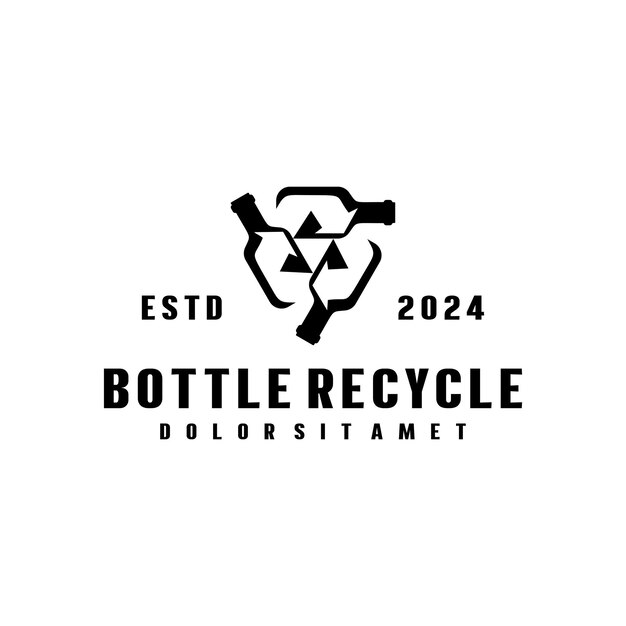 Vector bottle recycle vintage logo vector icon illustration