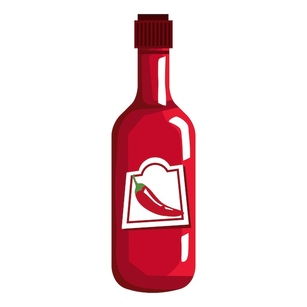 Vector bottle sauce of chili pepper