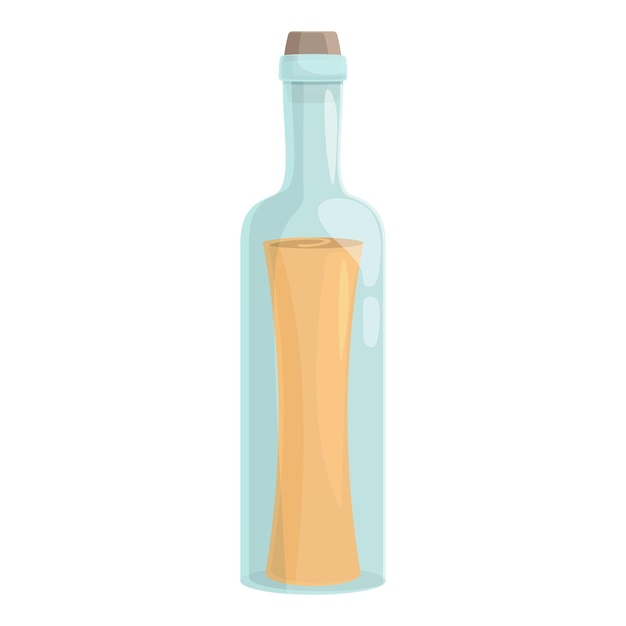 Vector bottle scroll icon cartoon vector sea paper cork glass