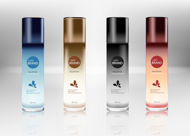 Set di flaconi fiale vuote cosmetiche per modello di flaconi trasparenti per farmaci liquidi con tappo colorato