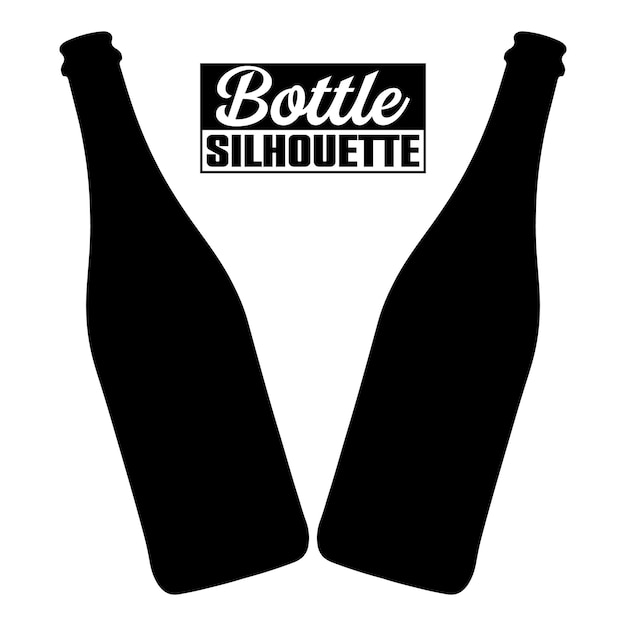 Vector bottle silhouette design