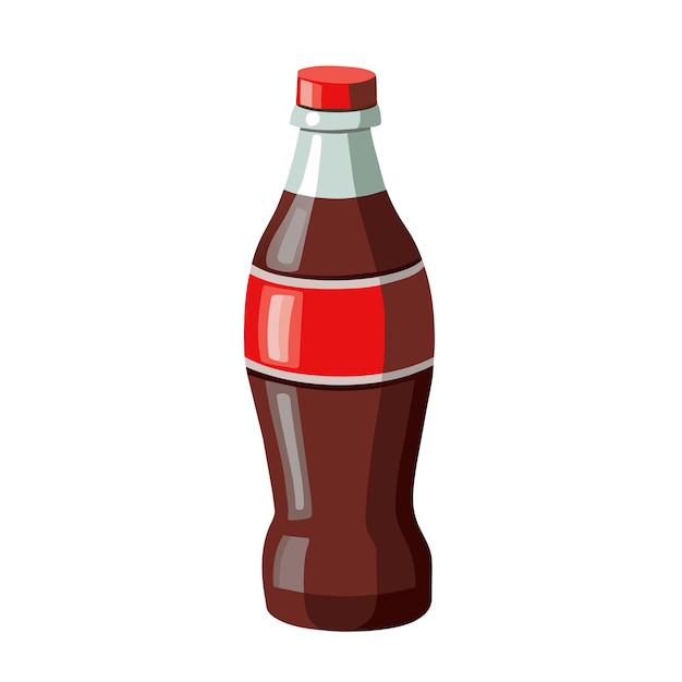 Vector bottle of soda in plastic glass packaging symbol fast food drink refreshing carbonated cola drink