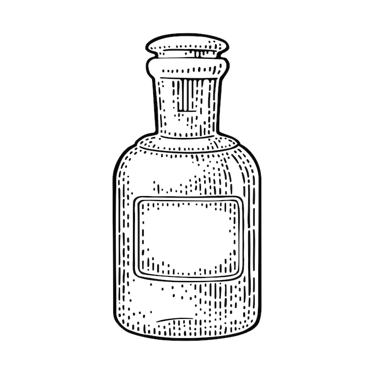 वेक्टर bottle vintage vector engraving illustration isolated on white
