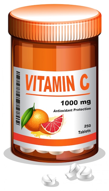 Бутылка таблеток витамина С