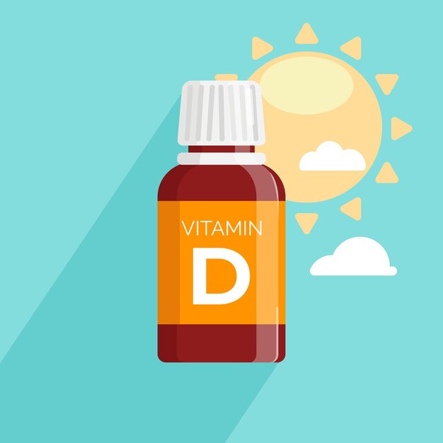 Bottle of vitamin D Capsule drops and Pills for nutrition.