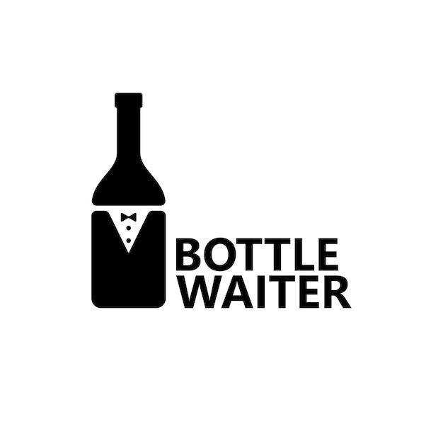 Bottle waiter logo template design