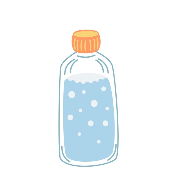 Vector bottle of water hand drawn cute trendy vector illustartion