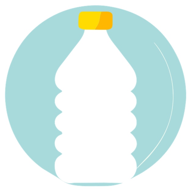 a bottle of water icon colored shapes