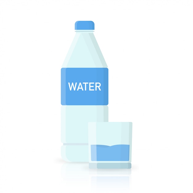 Bottle of water icon in flat style