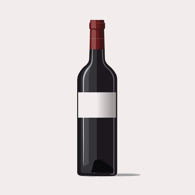 Vector bottle of wine vector illustration