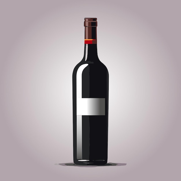 Vector bottle of wine vector illustration