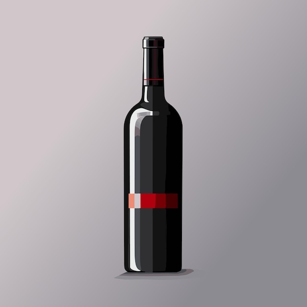 Bottle of wine vector illustration